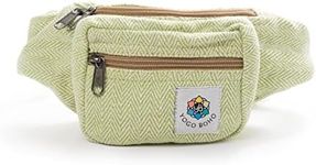 Yogo Boho Fanny Pack for Women Men, Canvas Boho Crossbody Waist Pack with Adjustable Straps, Versatile Fashion Hip Bag (Green)