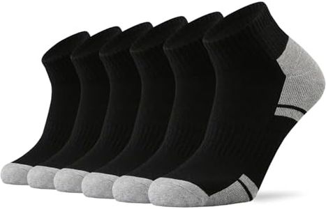 Ortis Low Cut Quarter Socks for Men Cotton Cushion Moisture Wicking Mesh Ventilating Running Training(Black XL)