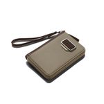 scarters Onboard Passport Zip Wallet with RFID Blocking, Premium Fabric & Vegan Leather, Detachable Wrist Strap for Travel, Airport & Daily Use (Beige)