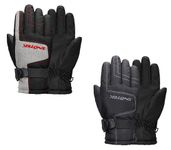 SNOTEK Kids Winter Gloves for Cold Weather, Kids Winter Ski Gloves (BLACK-GREY/RED, Large)