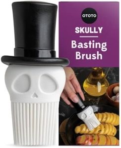 OTOTO Skully Basting Brush - Food Basting Brush for Cooking, Halloween Gifts, Gothic Kitchen Brush, Spooky Gifts, Skull Kitchen Accessories