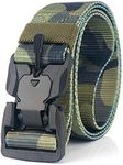 Longwu Super Magnetic Buckle Quick-Release Nylon Canvas Breathable Military Tactical Men&Women Waist Belt With Plastic Buckle Grassland