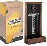 Play Platoon Dart Scoreboard & Darts Holder Wall Mount with Bottle Opener - Wood Chalkboard Dart Board Scoreboard Game Room Accessories & Décor for Man Cave Dartboard Cabinet, Storage for Darts
