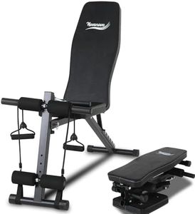 Novonova Banc de Musculation Réglable Entraînement Complet, Banc de Musculation Pliable avec Dossier Réglable, Banc Musculation Abdominaux Plat Exercice, Banc Musculation Inclinable, Corde de Tension