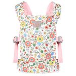 GAGAKU Doll Carrier Dolls Belly Carrier Doll Accessories Baby Carrier for Children Shoulder Straps Crosses Front and Back 100% Cotton Pink Teapot