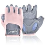 UTEBIT Gym Gloves for Women, Weight Lifting Workout Gloves with Wrist Support Rubber Padded Full Palm Protection, Breathable Pink Cycling Gloves for Training, Exercise, Fitness