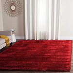 CHOUDHARY CARPET Hand Woven Shaggy Carpet with 2 Inch Pile Height for Living Room, Bedroom Carpet Micro and Polyster Size 9x12 Feet,Red Color (270CMx360CM)