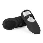 TWO ODS Ballet Shoes for Girls and Kids, Spilit Sole Ballet Slippers, Toddler Dance Shoes Black,11 Little Kid