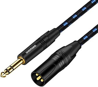 DREMAKE TRS 1/4 to XLR Microphone Cable, 40FT 6.5mm Male to XLR Male Balanced Audio Cord, XLR 3-Pin to 6.39mm Stereo Plug Interconnect Cable for Speaker System, Stage Lighting, Studio Sound Console