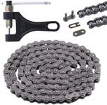 Mardatt 2Pcs 420 Motorcycle Chain Standard Roller Chain 132 Link with Free Chain Breaker, Drive Roller Chain Universal Bicycle Chain Cutter Breaker for Scooter Mini Bike