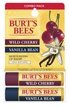 Burt's Bees 100% Natural Moisturizing Lip Balm, Wild Cherry and Vanilla Bean - 2 Tubes