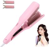 Rommantic French Egg Roll Curling Iron, Hair Waver Beach Waves Curling Iron, Hair Crimper for Women Beach Waves (Pink)