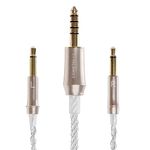 MEZE AUDIO | 99 Series Silver Plated Upgrade Balanced Cable 4.4mm Jack | Headphones HiFi Cable Replacement 4.4mm Male to Dual TS Mono 3.5mm Male Connector Plug | Cable Length 1.2m/3.9ft