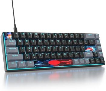 Owpkeenthy Portable 65% Percent Mechanical Gaming Keyboard, Mini Wired Ultra Compact RGB 68 Keys Office Keyboard with Red Switch Backlit for PC/PS5/XBOX(Dark/ 68 Red Switch)