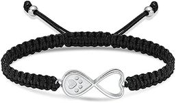 constantlife Infinity Heart Urn Bracelet for Ashes Pets Dog Cat Paw Print Cremation Jewelry Keepsake Braided Rope Adjustable Bangle Memorial Gift for Women Men, Stainless Steel, stainless steel