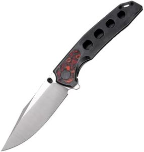 FerraMonster Folding Knife,Pocket Knife,3.46" Razor Sharp M390 Blade Survival Knife with Titanium Handle and Pocket Clip,EDC Knives for Hunting Camping Survival Outdoor Fishing Hiking,Black&Red