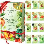 HERBAL AGE Grow Your Own Seed Box Kits, 12 Vegetable Seeds for Planting UK, 5100 Plants Heirloom Seeds Growing Kit, Peas, Courgette, Carrot, Onion, Lettuce Salad, Tomato Seeds to Plant, Unusual Gifts