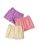 Jockey Girls Super Combed Cotton Bloomers with Concealed Elastic Waistband Logo (Pack of 3) SG06_Assorted_11-12 Yrs