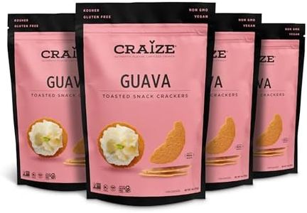 Craize Guava Crisps | Gluten Free, Vegan, Kosher, Toasted Corn Crackers | 4 pack, 4 oz each