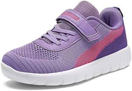 DREAM PAIRS Boys Girls Shoes Kids Tennis EZ-Ons MagicZips Athletic Running Walking Sneakers,Size 11 Little Kid,Purple/Fuchsia,Zoom-K