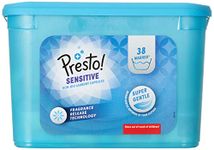 Amazon Brand - Presto! Laundry Capsules Sensitive Non Bio, concentrated, Fresh Scent, 152 Count (4 Packs of 38)