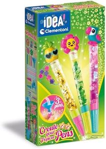 Clementoni - Set de stylos colorés - Idea, Create Your Pens: Tropical, Stylo Personnalisable, Jeu Créatif Atelier Fille, Enfants 6 Ans, 18790