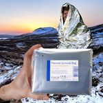 EVAQ8 Survival Bag Lightweight Thermal Double Layer Silver Bivy Bag. Waterpoof Emergency Outer Sleeping Bag.