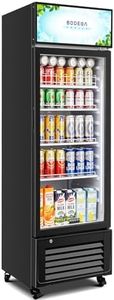 BODEGACOOLER Beverage Refrigerator and Cooler, Commercial Refrigerators For Man Cave, Display Refrigerator with Soft LED Light. 4 Shelves Merchandiser Refrigerators as Black Bar Cooler,10.0 Cu. Ft