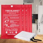 Fire Blanket for Home Kitchen Emergency,Flame Retardant Blankets for Camping,Kitchen,Fireplace, Grill,Car, Outdoors,Emergency Blanket Kids (1m x 1m)…