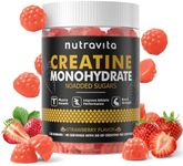 Nutravita Creatine Monohydrate Gummies for Men & Women-5g of Creatine Monohydrate per Serving - Sugar Free,Vegan, Strawberry Flavor, 120 Count