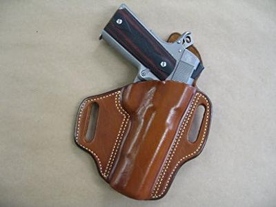 Springfield Armory 5" 1911 OWB Leather 2 Slot Molded Pancake Belt Holster CCW TAN RH