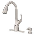 Pfister Masey Touchless Pull Down Kitchen Faucet with React Electronic Motion Sensor, TopPfit Installation, Deckplate and Soap Dispenser in Spot Defense Stainless Steel F529EMCGS