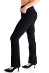 Yogipace,4 Pockets/Belt Loops,Tall Women's Straight Leg Yoga Dress Pant Work Pants Office Slacks,35",Black,Size M