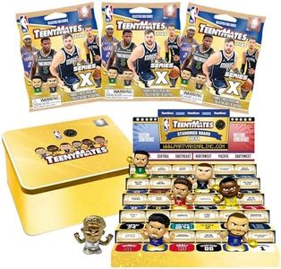 TeenyMates NBA Basketball Action Figures Gift Set with Collectible Tin