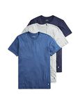 POLO RALPH LAUREN Men's Classic Fit Crewneck Shirt (3 Pack), Andover Heather/Bali Blue/Cruise Navy, Medium