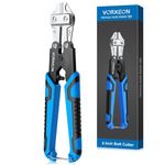 VORXEON 8-Inch Chrome Vanadium Bolt Cutter Small Wire Cutters Heavy Duty, Non-Slip Handle, Dual Lever Design for Enhanced Leverage, Cuts Steel, Iron, Copper Wires