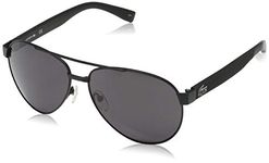 Lacoste LACOSTE L185S 001 Unisex Matte Black Metal Sunglasses