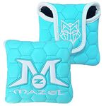 MAZEL Golf Putter Head Covers Mallet Putter Headcover Magnetic Closure,Golf Club Head Covers Fits for Odyssey Center Shafted Mallet Putter (Sky Blue)