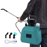 Electric Sprayer Garden Sprayer Backpack Sprayer 5L Large Capacity Garden Watering Sprayer Battery Powered Sprayer USB Rechargeable Pressure Sprayer 7.4V Watering Can With Handle Green