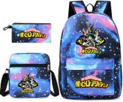 My Hero Academia Backpack School Bags Anime Print Laptop Backpack Casual Rucksack Student School Bookbag Messenger Bag Pencil Case for Boys Girls