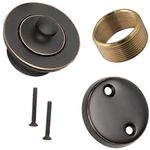 Oil-Rubbed Bronze Tub Drain Stopper Kit - Bathtub Drain, Bushing, Face Plate, and Conversion Kit with Three Screws Bathtub Drain Kit - All Brass Construction with Conversion Parts