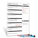 Magnetic Innovations A3 Magnetic Weekly Planner Fridge Whiteboard, Family Meal Planner and Shopping List - Memo Board for Appointments and Reminders