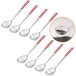 8 Pieces Stainless Steel Spider Strainer Spoon Small Wire Skimmer Colander with Handle for Hot Pot, Tortellini and Meatball