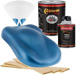 Custom Shop - Sonic Blue Metallic - Hot Rod Flatz Flat Matte Satin Urethane Auto Paint - Complete Quart Paint Kit - Professional Low Sheen Automotive, Car Truck Coating, 4:1 Mix Ratio