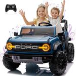 Segmart 2 Seater 24V Ride on Toys for Big Kids, Licensed Ford Bronco Raptor, Powerful Wheel with Remote Control, Headlight/Music Player/Suspension Function, Durable Tires (Blue)