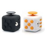 Appash Fidget Cube 2PCS Stress Anxiety Pressure Relieving Toy Great for Adults and Children[Gift Idea][Relaxing Toy][Stress Reliever][Soft Material](1Black&1Yellow)