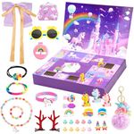 Girls Advent Calendar 2024,Unicorn Jewelry Countdown Calendar for Kids Girl, Princess Advent Calendar Christmas Xmas Gifts for Girls Age 3-12