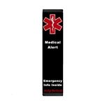 General Medical Alert Help Belt 9” Medical Alert Seat Belt Cover with Inside Pocket, Medical Form and Online Fillable Forms. (Black)