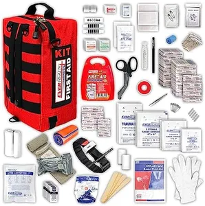 Ever-Ready Industries Premium Trauma First Aid Kit for Outdoors, Workplace, and Home - Exceed OSHA Guidelines and ANSI 2009 Standards - 240 Pieces - Includes Bonus Travel Kit