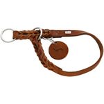 HUNTER SOLID EDUCATION training collar for dogs, leather, soft, non-slip, 45 (S-M), cognac